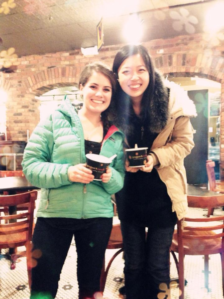 An exchange student explores Ann Arbor and tries some delicious frozen yogurt with her global ambassador.