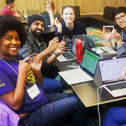 Students smiling